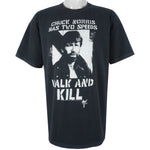Vintage (M&O Knits) - Chuck Norris Walk and Kill T-Shirt 1990s X-Large Vintage Retro