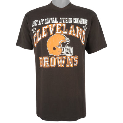 NFL (Logo 7) - Cleveland Browns Single Stitch T-Shirt 1987 X-Large