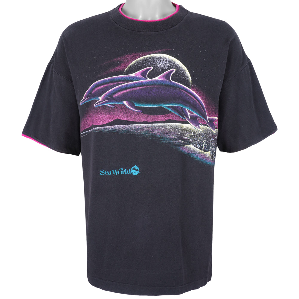 Vintage (Signal) - Black Sea World Single Stitch T-Shirt 1990s X-Large Vintage Retro