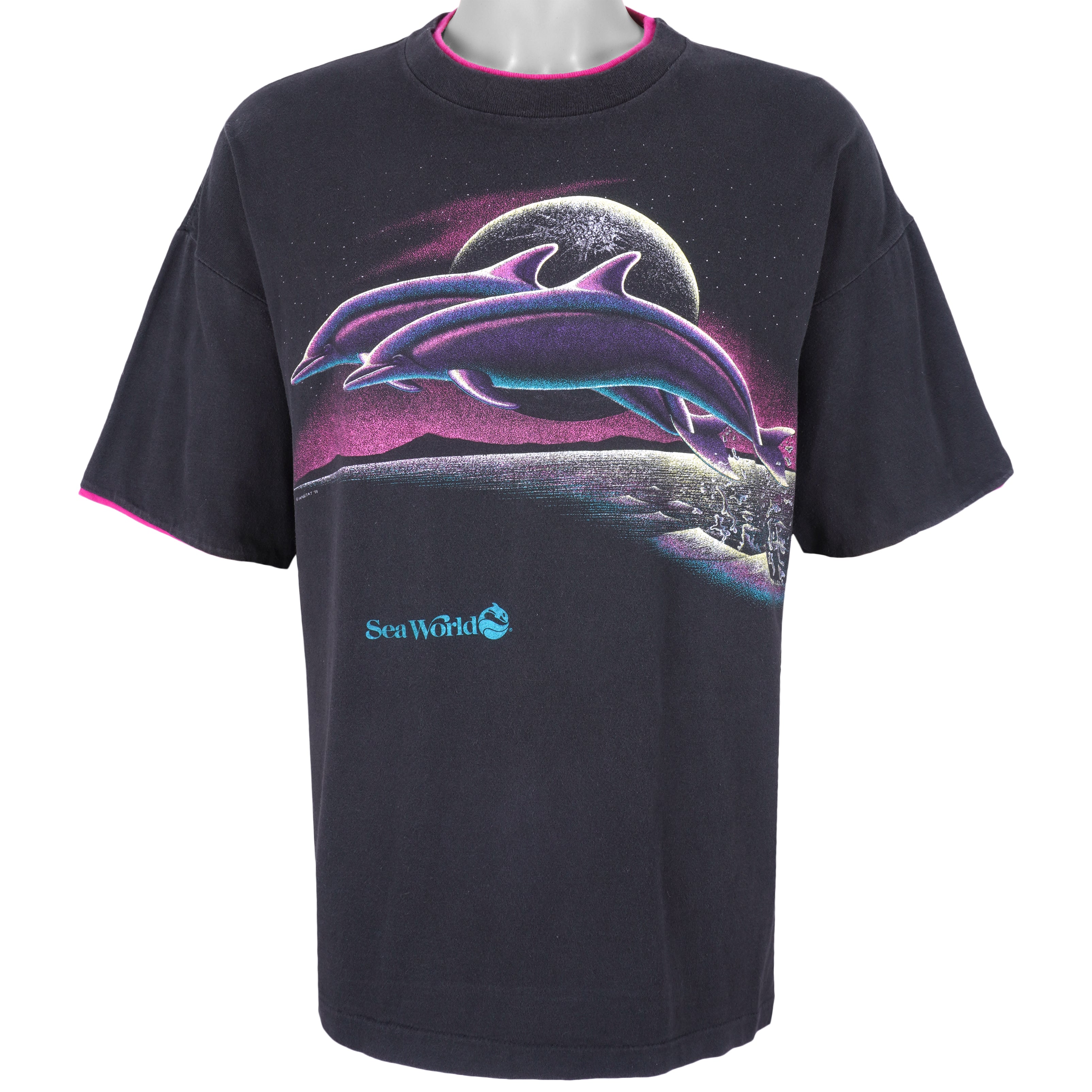 Vintage (Signal) - Black Sea World Single Stitch T-Shirt 1990s X-Large Vintage Retro