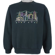 Vintage - Black Hong Kong Sweatshirt 1990s Large Vintage Retro