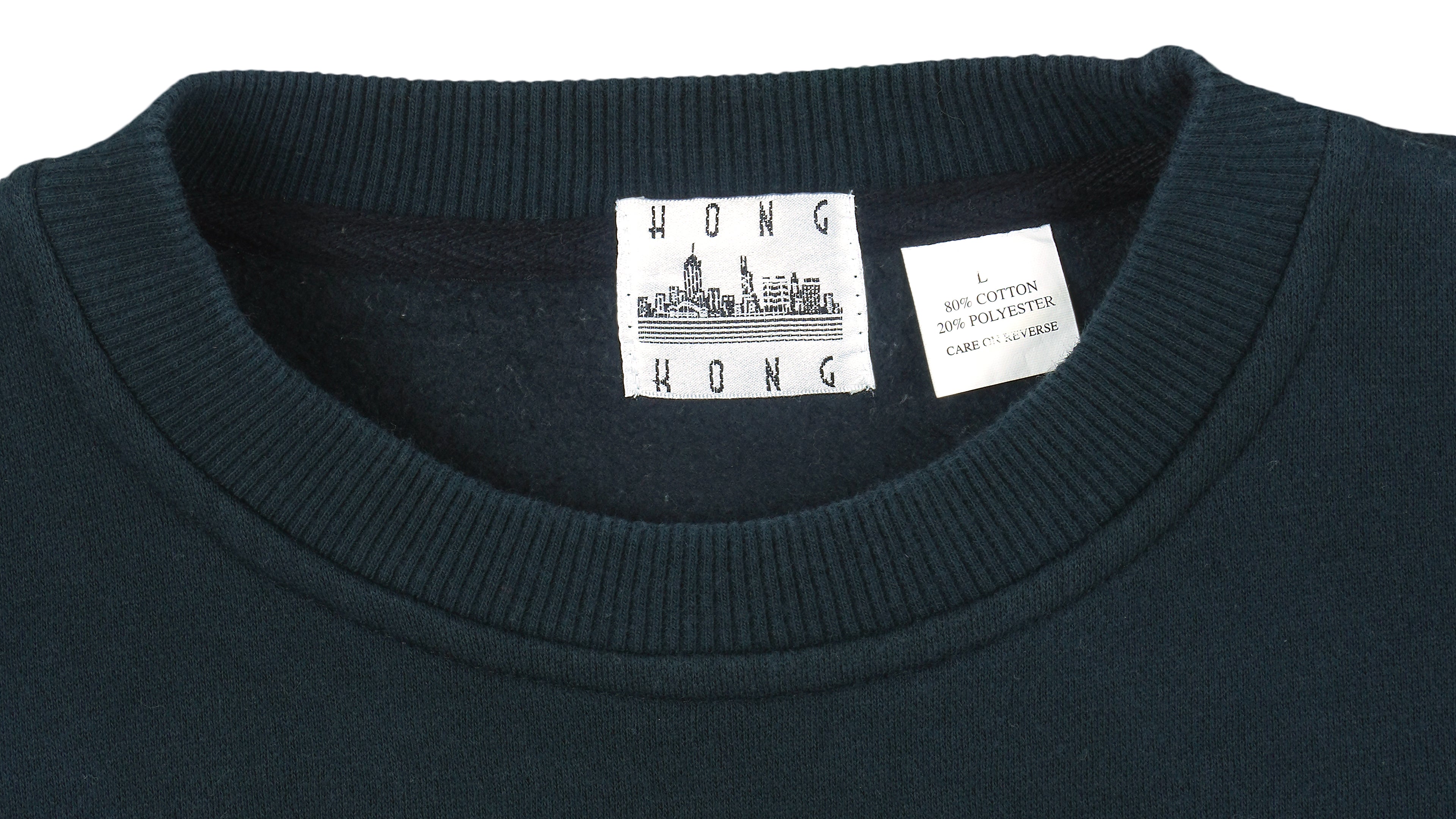 Vintage - Black Hong Kong Sweatshirt 1990s Large Vintage Retro
