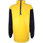 Nautica - Yellow 1/4 Zip Fleece Sweatshirt 1990s Large Vintage Retro