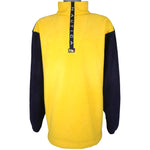 Nautica - Yellow Embroidered 1/4 Zip Fleece Sweatshirt 1990s Large