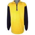 Nautica - Yellow 1/4 Zip Fleece Sweatshirt 1990s Large Vintage Retro