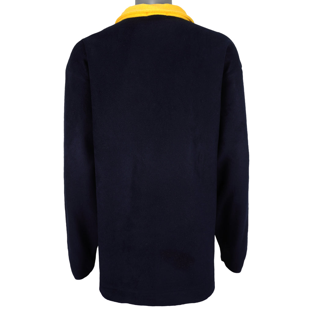 Nautica - Yellow 1/4 Zip Fleece Sweatshirt 1990s Large Vintage Retro
