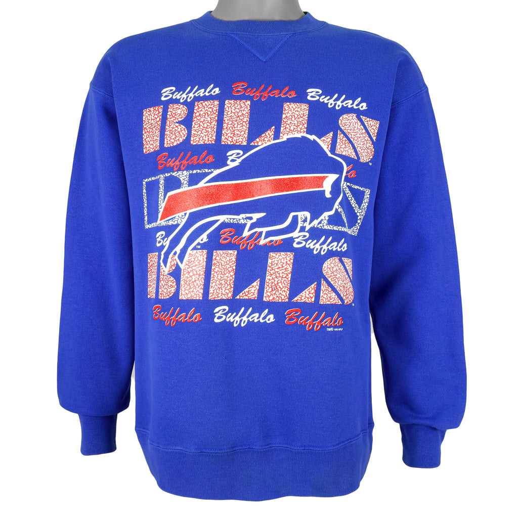 NFL (Signal Sports) - Buffalo Bills Spell-Out Sweatshirt 1993 Large Vintage Retro Football