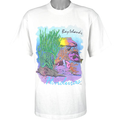 Vintage (Pacer) - Bay Island Honduras Animal Print Single Stitch T-Shirt 1990s Large