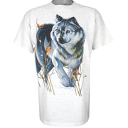 Vintage - Grey Canada Wolf T-Shirt 1990s X-Large Vintage Retro