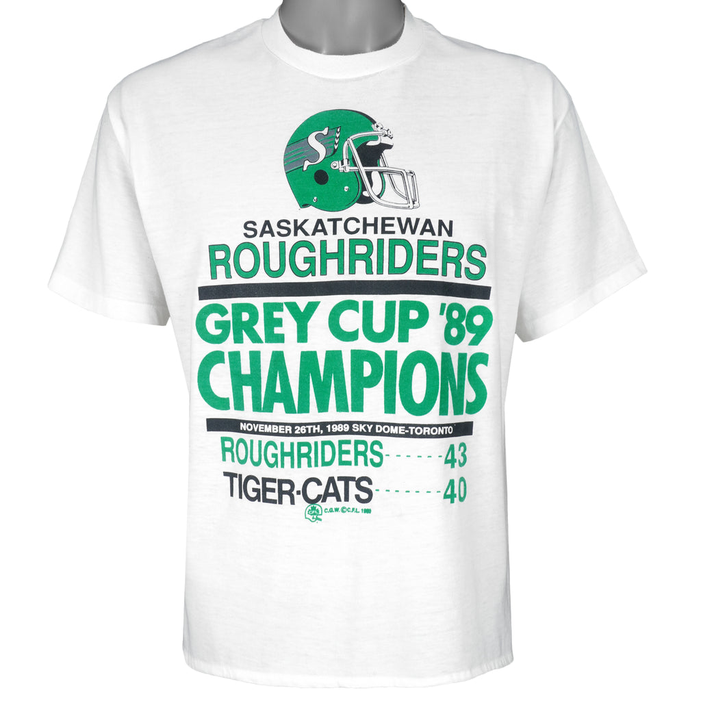 CFL - Saskatchewan Roughriders T-Shirt 1989 Medium Vintage Retro Football