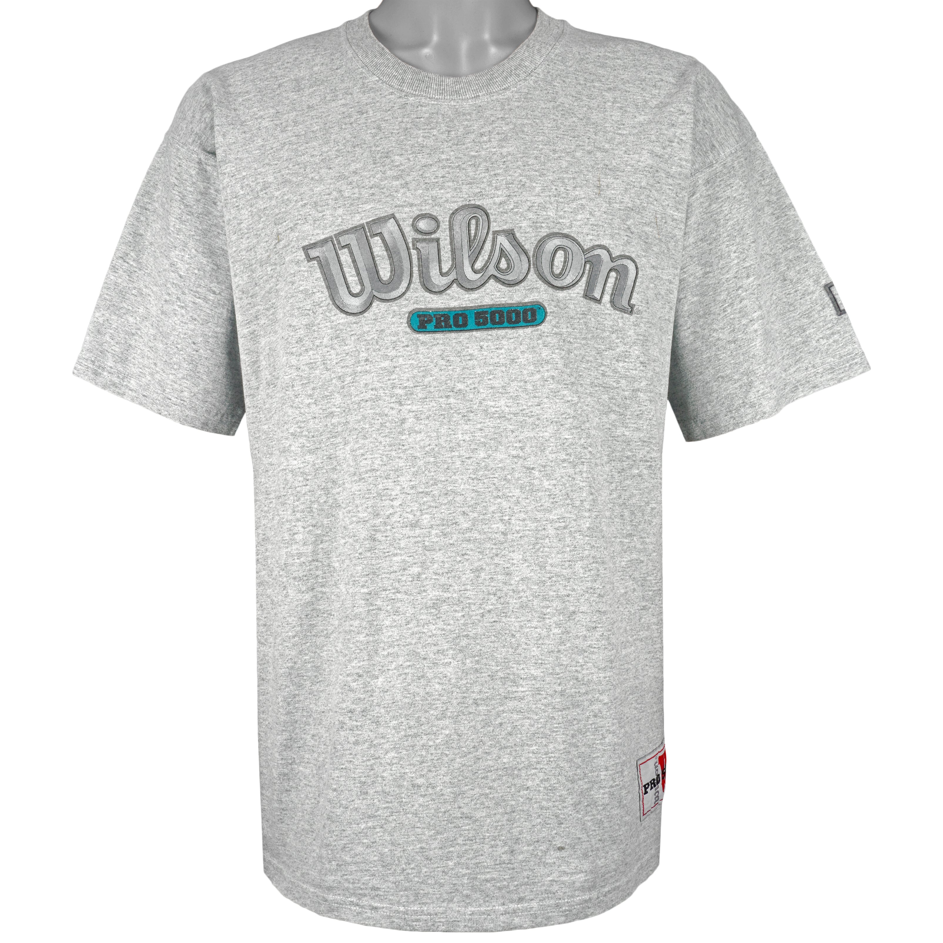 Wilson - Grey Pro 5000 T-Shirt 1990s X-Large Vintage Retro