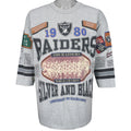 NFL (Long Gone) - Raiders, Silver And Black T-Shirt 1990s X-Large Vintage Retro Football