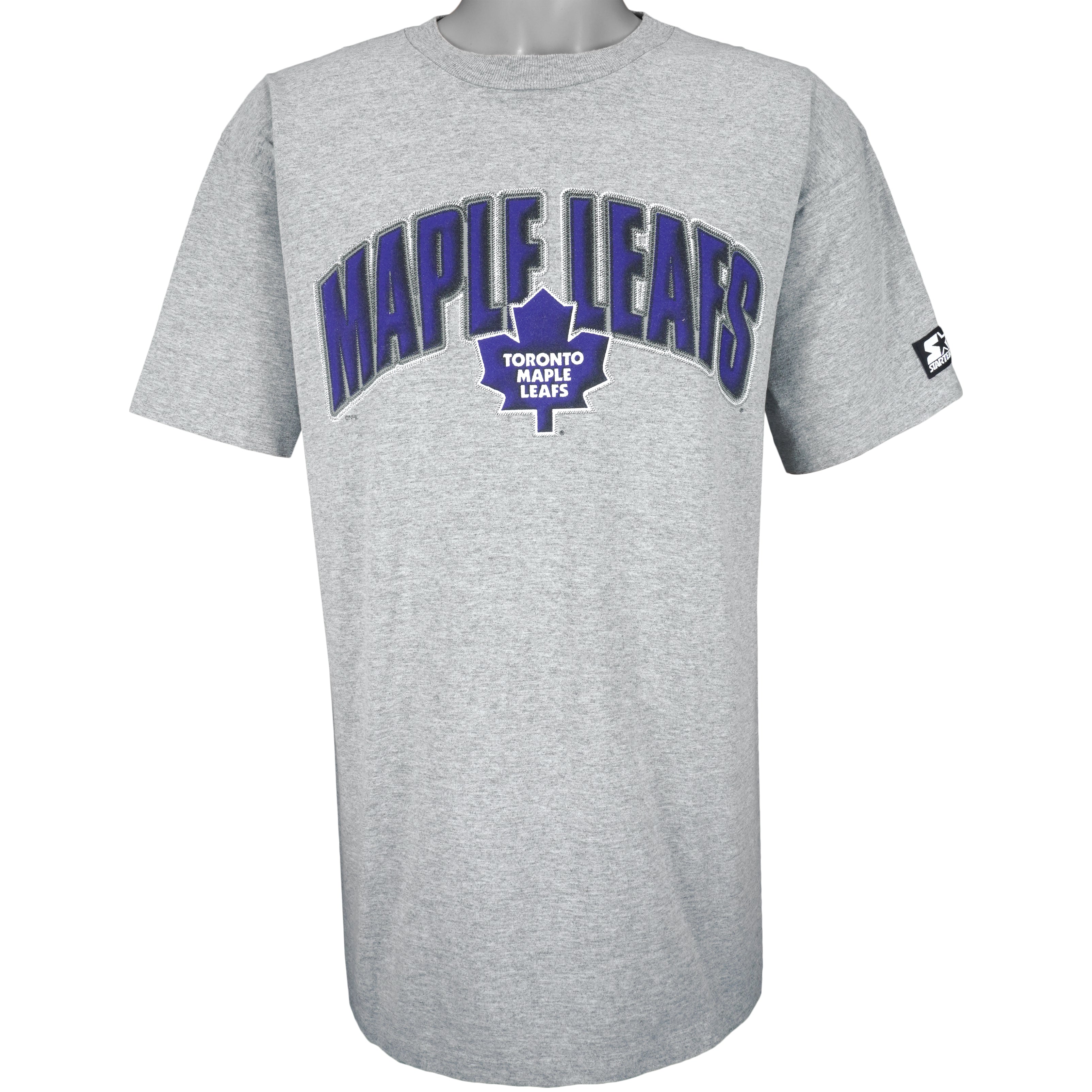 Starter - Toronto Maple Leafs Single Stitch T-Shirt 1990s Large Vintage Retro Hockey