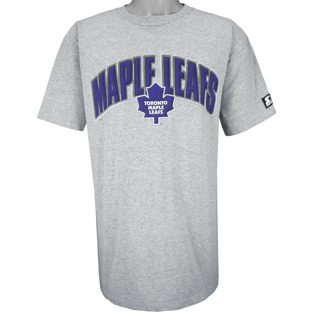 Starter - Toronto Maple Leafs Single Stitch T-Shirt 1990s Large Vintage Retro Hockey