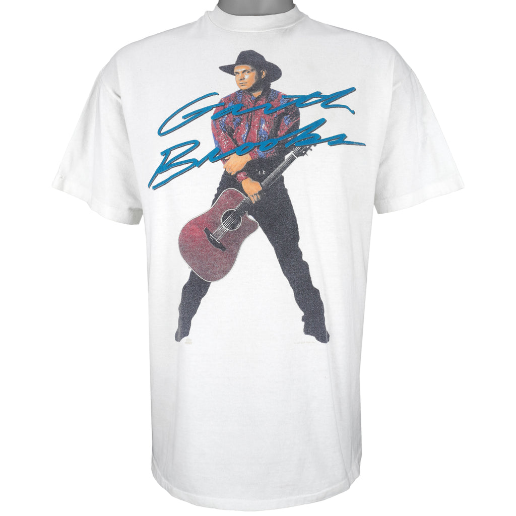 Vintage (Hanes) - White Garth Brooks Concert Single Stitch T-Shirt 1990s Large Vintage Retro