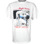Vintage (Delta) - White Night Moves Wolf T-Shirt 1990s X-Large Vintage Retro