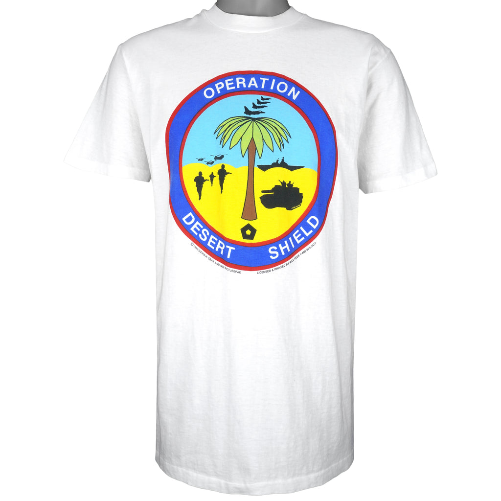 Vintage (Hanes) - Operation Desert Shield Single Stitch T-Shirt 1990 Large Vintage Retro