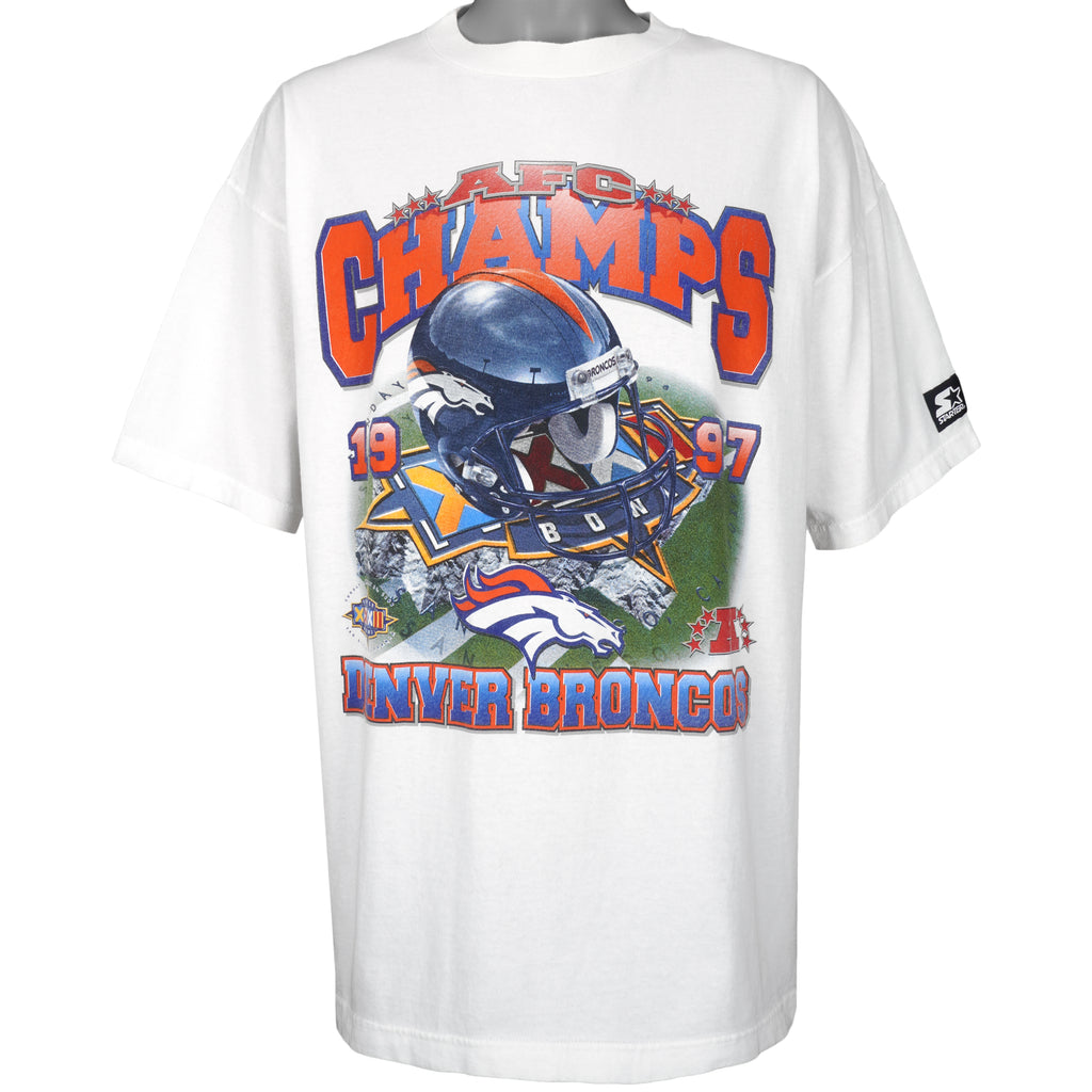 Starter - Denver Broncos AFC Champions T-Shirt 1997 X-Large Vintage Retro Football