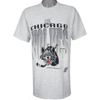 Vintage (Artex) - Grey Chicago Wolves Single Stitch T-Shirt 1994 X-Large Vintage Retro Hockey