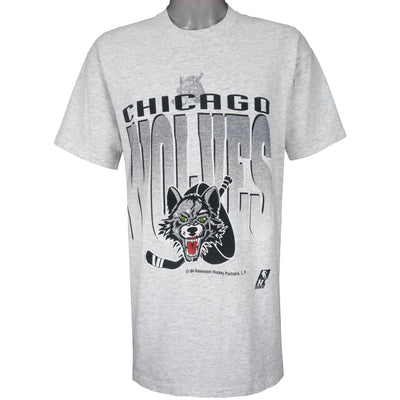 NHL (Artex) - Grey Chicago Wolves Single Stitch T-Shirt 1994 X-Large