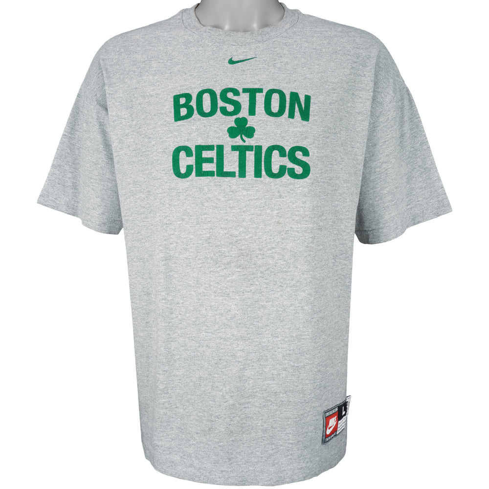 Nike - Grey Boston Celtics T-Shirt 1990s Large (63) Vintage Retro Basketball