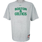 Nike - Grey Boston Celtics T-Shirt 1990s Large (63) Vintage Retro Basketball