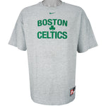 Nike - Grey Boston Celtics T-Shirt 1990s Large (63) Vintage Retro Basketball