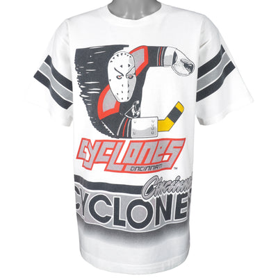 NHL (Salem) - Cincinnati Cyclones All Over Print T-Shirt 1990s Large