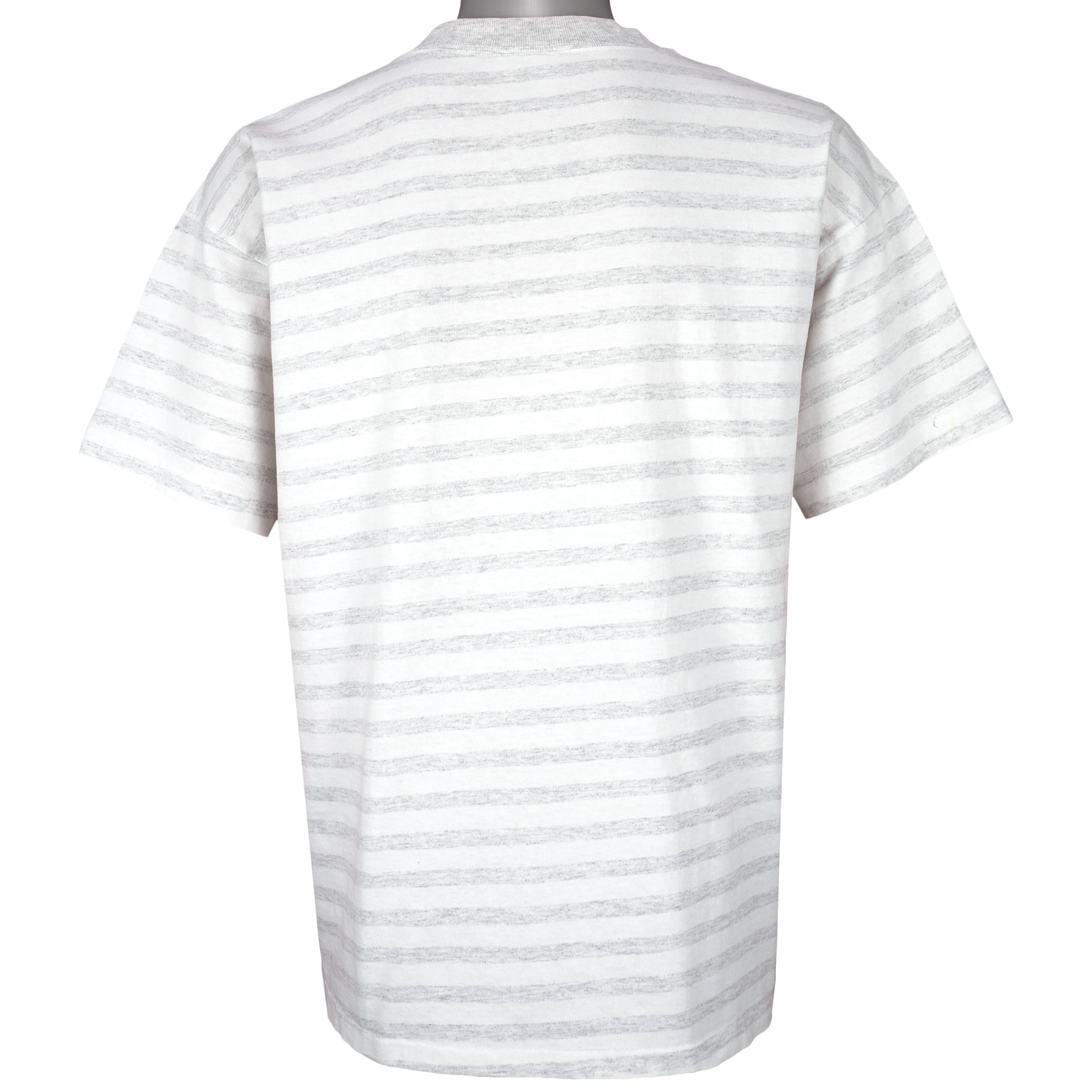 NBA (Saturdays Hero) - Miami Heat Striped T-Shirt 1990 X-Large Retro Vintage