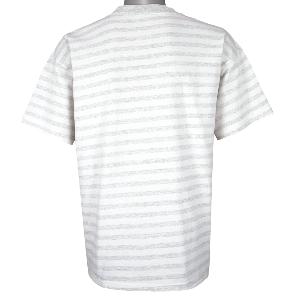 NBA (Saturdays Hero) - Miami Heat Striped T-Shirt 1990 X-Large Retro Vintage