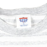 NBA (Saturdays Hero) - Miami Heat Striped T-Shirt 1990 X-Large Retro Vintage