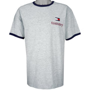 Tommy Hilfiger - Grey Tommy Jeans T-Shirt 1990s X-Large Vintage Retro