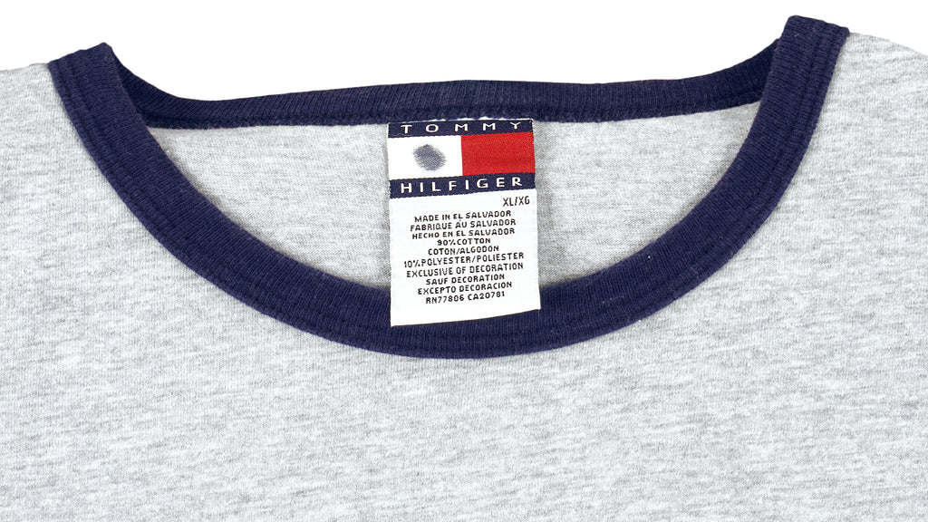 Tommy Hilfiger - Grey Tommy Jeans T-Shirt 1990s X-Large Vintage Retro