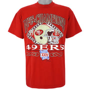 NFL (Logo 7) - San Francisco 49ers Spell-Out T-Shirt 1989 X-Large Vintage Retro Football