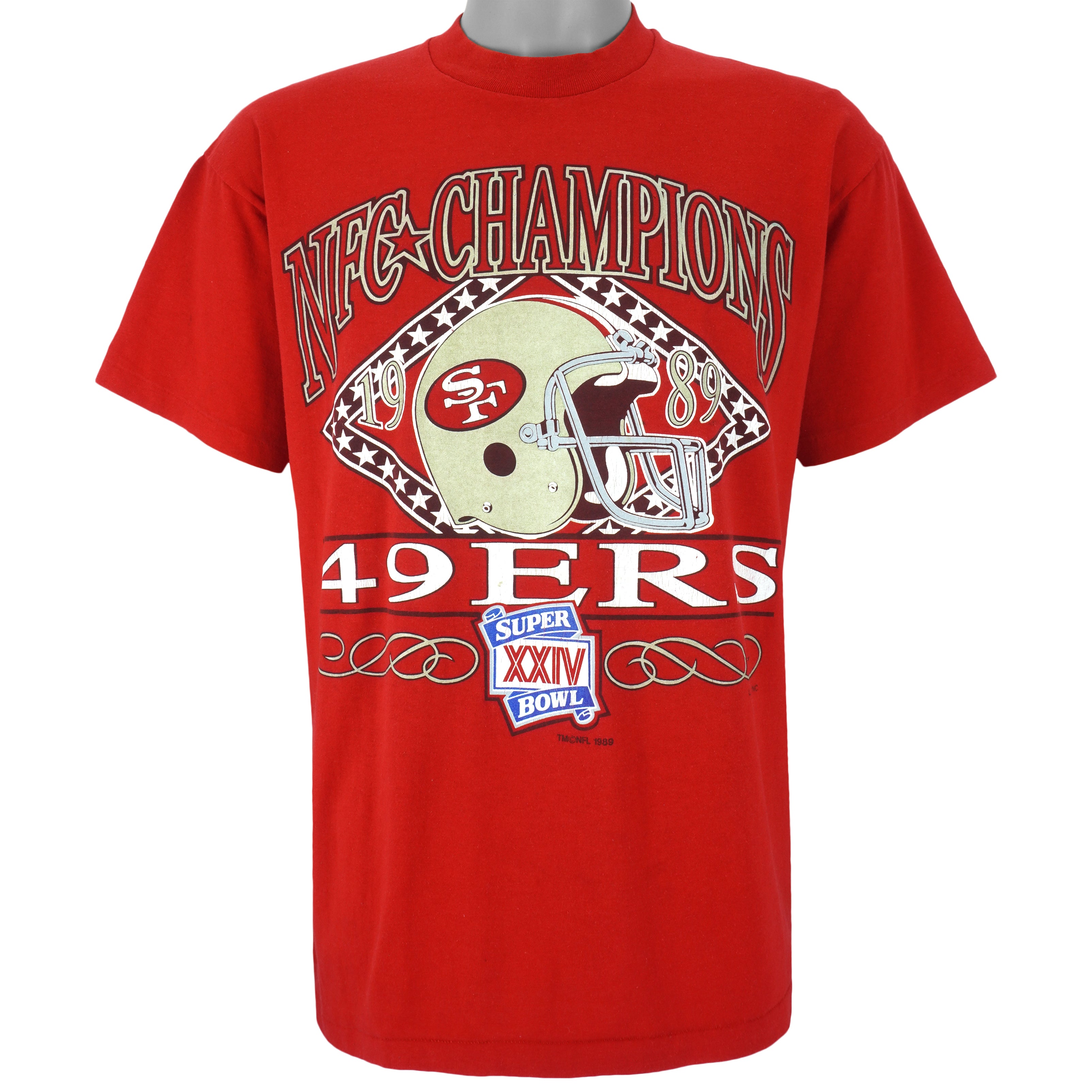NFL (Logo 7) - San Francisco 49ers Spell-Out T-Shirt 1989 X-Large Vintage Retro Football