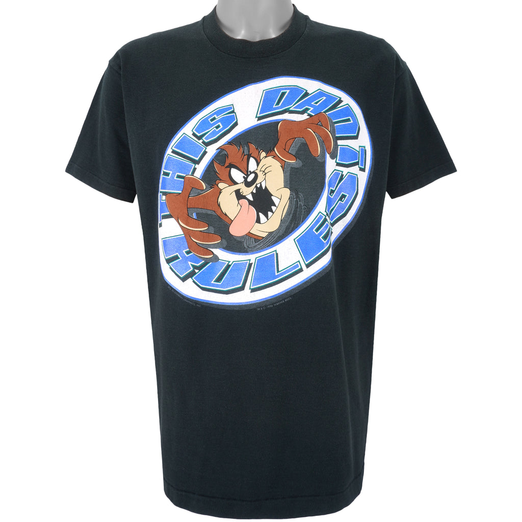 Looney Tunes - Taz This Dad Rules Single Stitch T-Shirt 1990s X-Large Vintage Retro