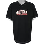 Tommy Hilfiger - Black Hilfiger Athletics T-Shirt X-Large Vintage Retro