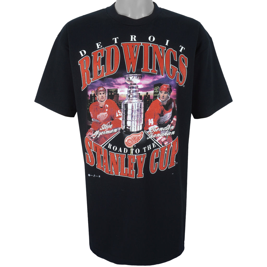 NHL (Try) - Detroit Red Wings Road to The Stanley Cup T-Shirt 1990s X-Large Vintage Retro Hockey