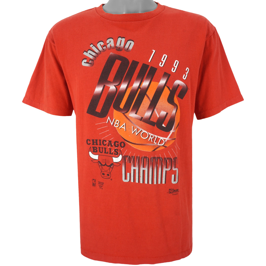 NBA (Salem) - Chicago Bulls Champs Single Stitch T-Shirt 1990s Large Vintage Retro Basketball