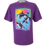 Vintage (Seasuns) - Nature's Kingdom Seaworld Animal Stamp T-Shirt 1990s Large