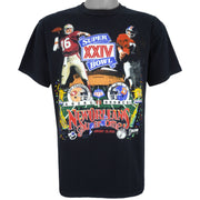 NFL (Salem) - 49ers VS Broncos Super Bowl 24th Single Stitch T-Shirt 1990 X-Large Vintage Retro
