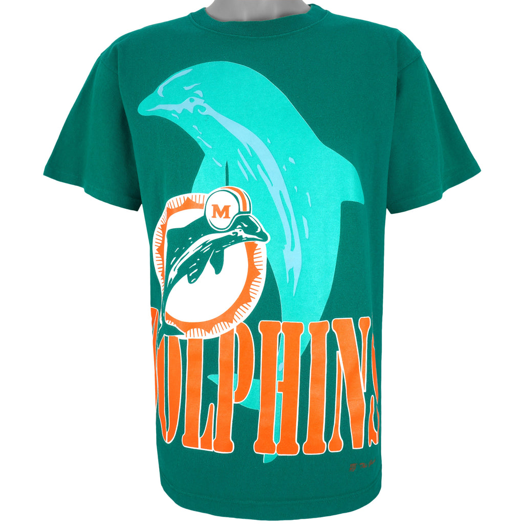 NFL (The Game) - Miami Dolphins T-Shirt 1990s Medium Vintage Retro Football