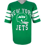 NFL (Logo 7) - New York Jets Single Stitch Jersey 1990s Large Vintage Retro Football