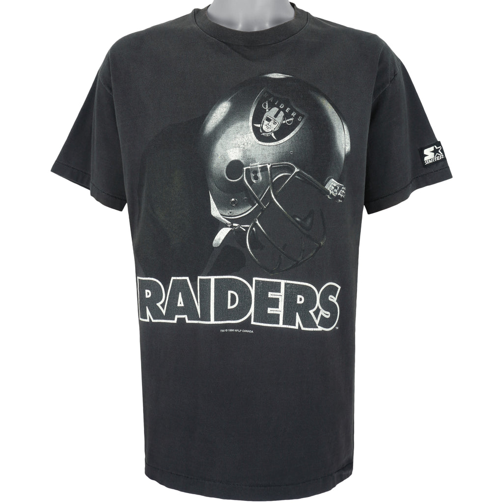 Starter - Oakland Raiders Single Stitch T-Shirt 1990s X-Large Vintage Retro Football