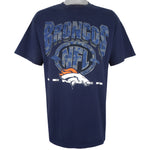 NFL (Logo 7) - Denver Broncos Big Logo T-Shirt 1990s X-Large Vintage Retro Football