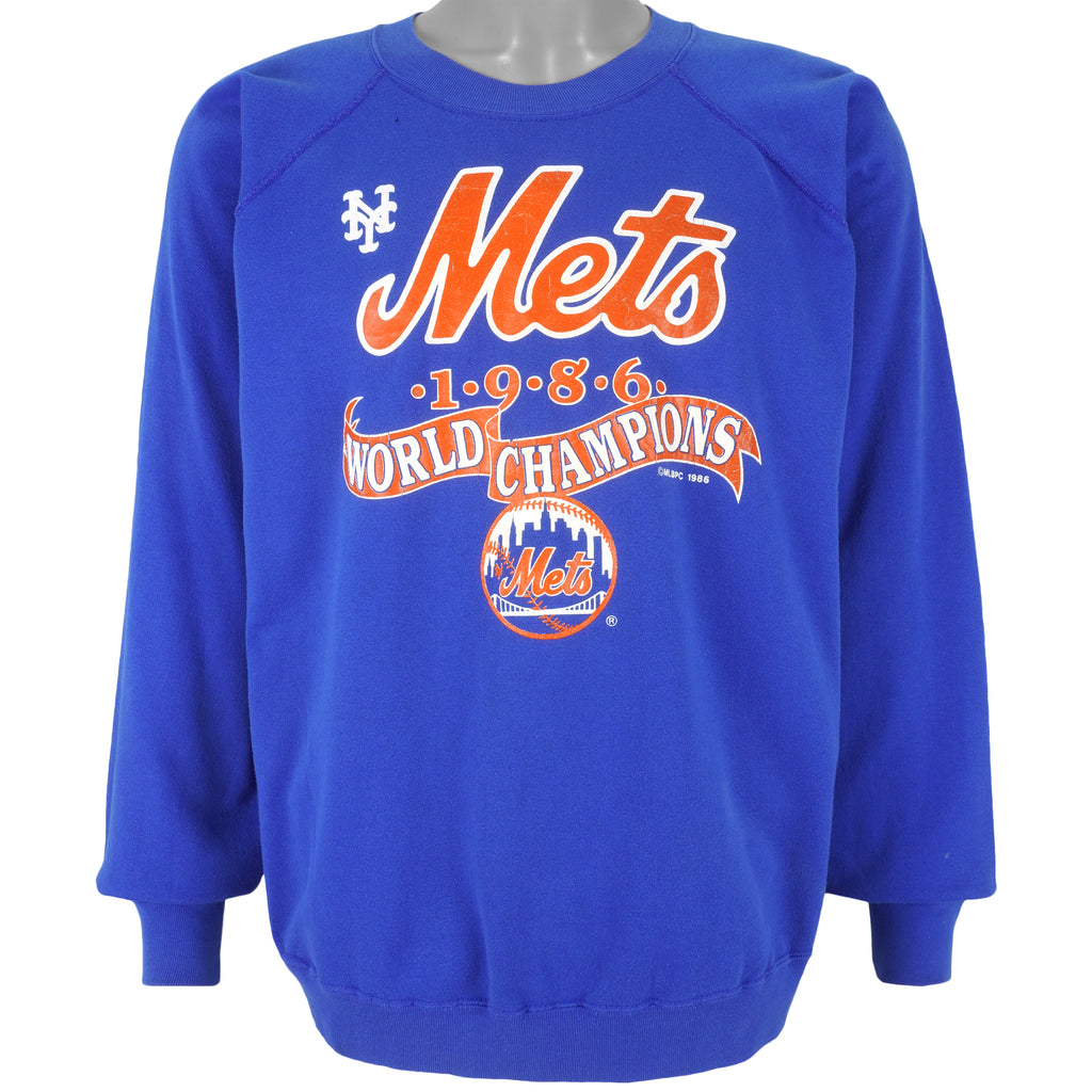 MLB - New York Mets Word Champions Crew Neck Sweatshirt 1986 X-Large Vintage Retro Baseball