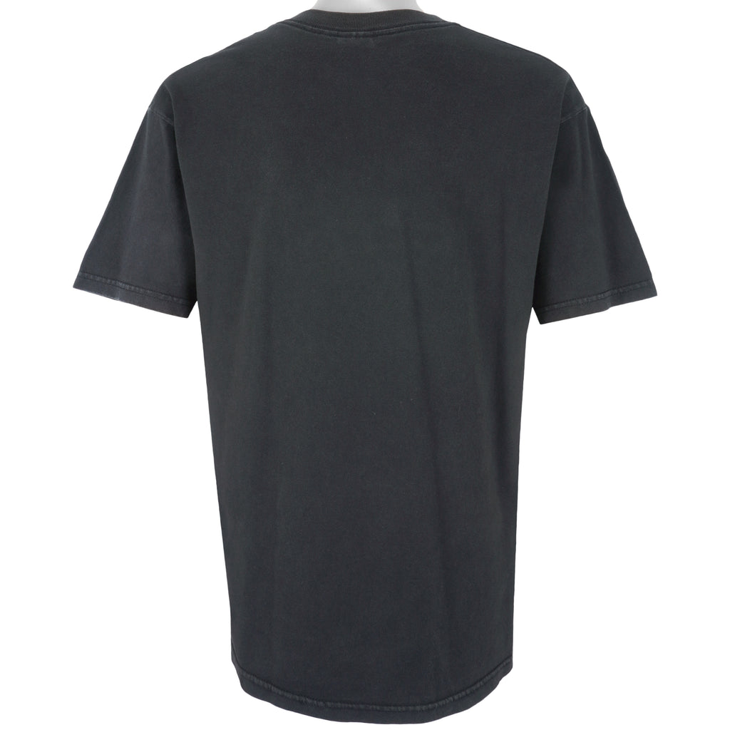 NFL (Gildan) - Black Pittsburgh Steelers Big Logo T-Shirt 1990s Large Vintage Retro Football