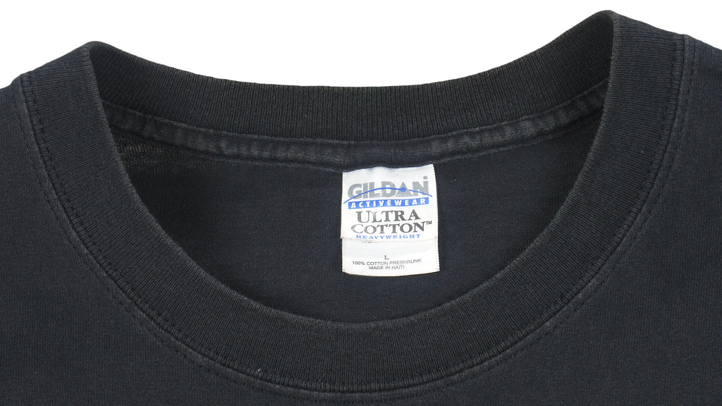 NFL (Gildan) - Black Pittsburgh Steelers Big Logo T-Shirt 2000s Large Vintage Retro Football
