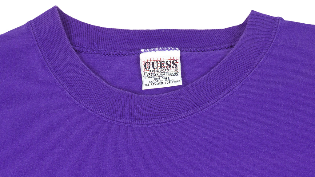 Guess - Purple spell-Out T-Shirt 1990s Large Vintage Retro