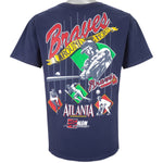 MLB (Salem) - Atlanta Braves Around The Horn T-Shirt 1990s Large Vintage Retro Baseball